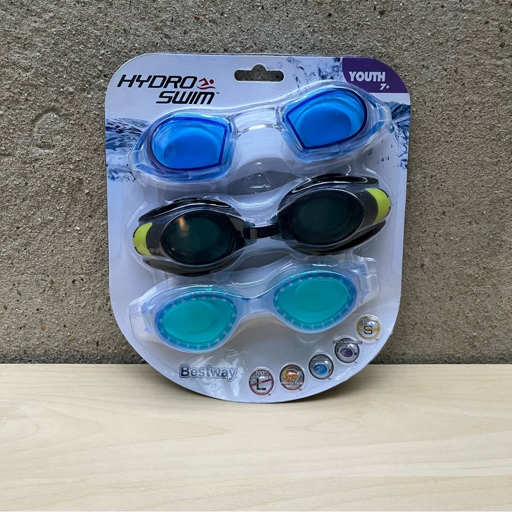 Bestway Hydro Swim Youth Swimming Goggles 3-Pack